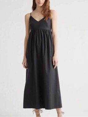 Quince Navy Spaghetti Strap Maxi Dress
